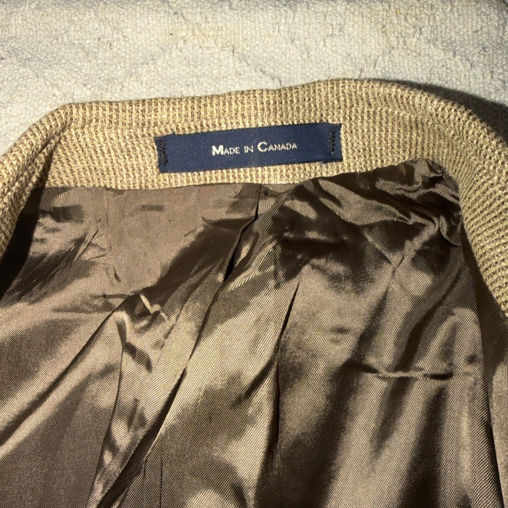 VTG Ralph Lauren Glen Plaid Blazer 42 T Silk Wool And Linen Blend Light Weight - Picture 7 of 11